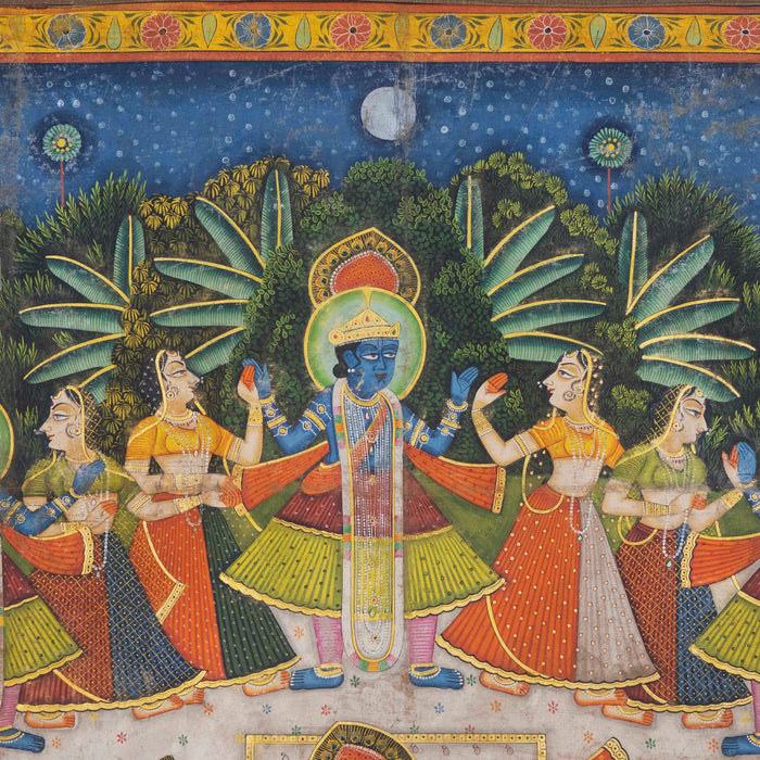 Shreenathji  raas leela Pichwai painting With Frame