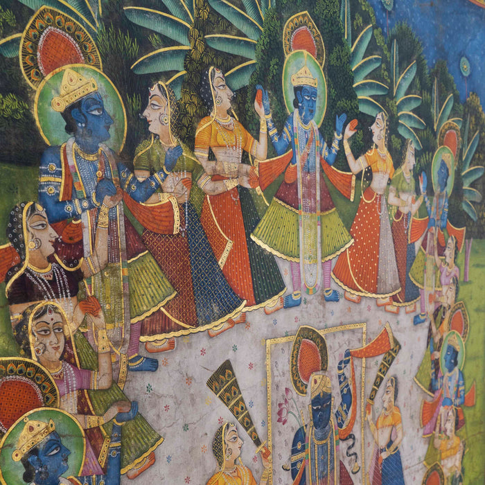 Shreenathji  raas leela Pichwai painting With Frame