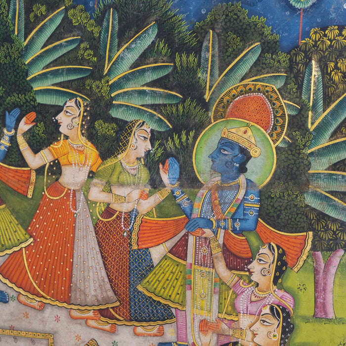 Shreenathji  raas leela Pichwai painting With Frame