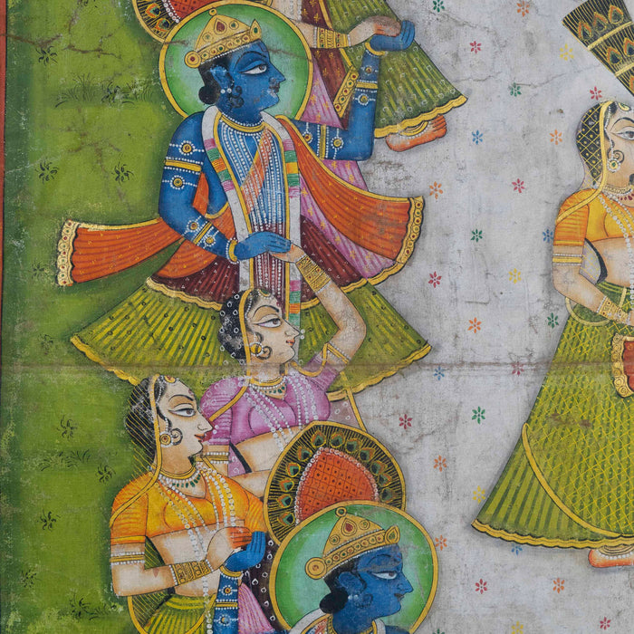 Shreenathji  raas leela Pichwai painting With Frame