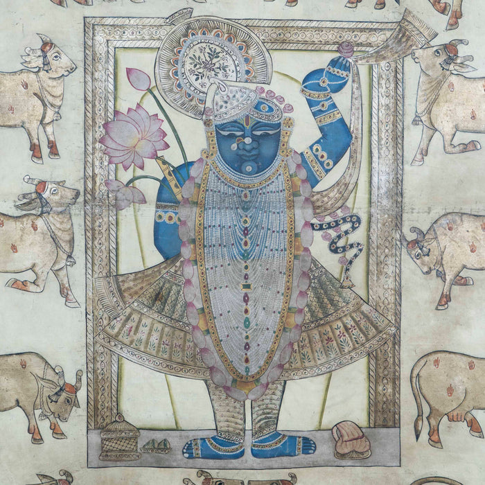 Gopashtami Rajbhog Swaroop pichwai painting with Frame