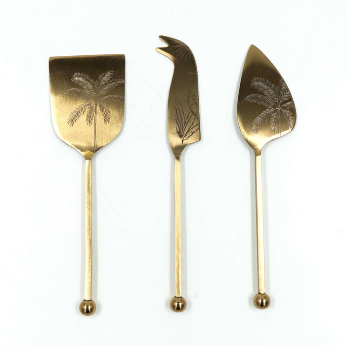 Idayat Palm Cheese Gold Knife (Set of 3)