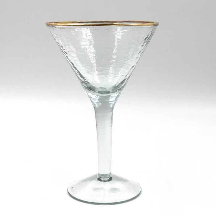 Martini Cocktail Glass Gold Rim