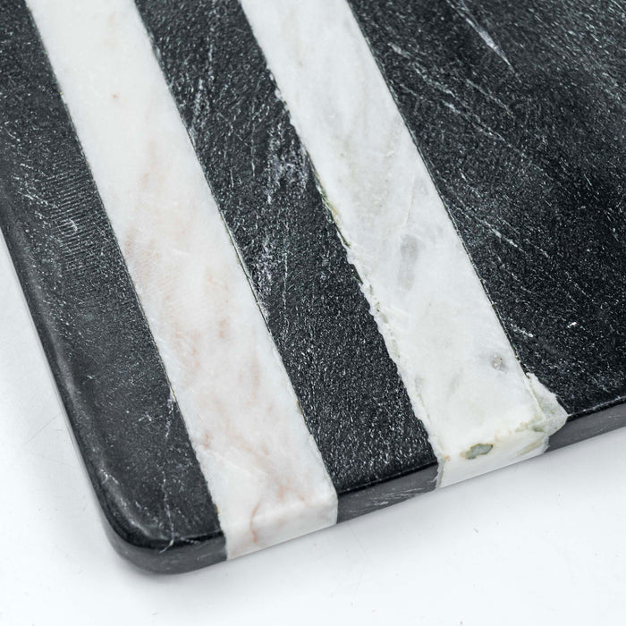 Cheese Board Medium Black and White Stripe