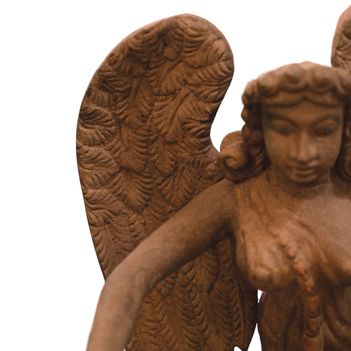 Wooden temple Angel with base