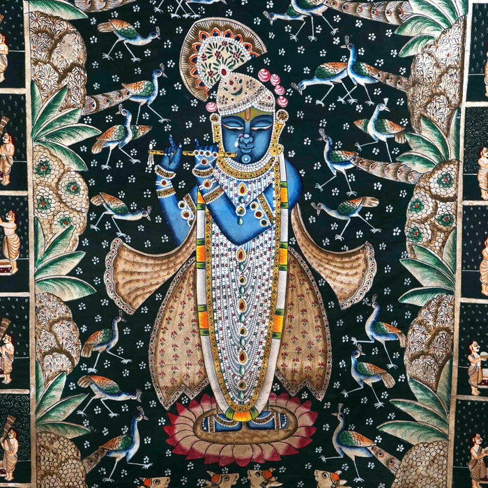 Shri Gopashmi Swaroop with 24 Utsav Swaroop Shri Nath Ji Pichwai Painting
