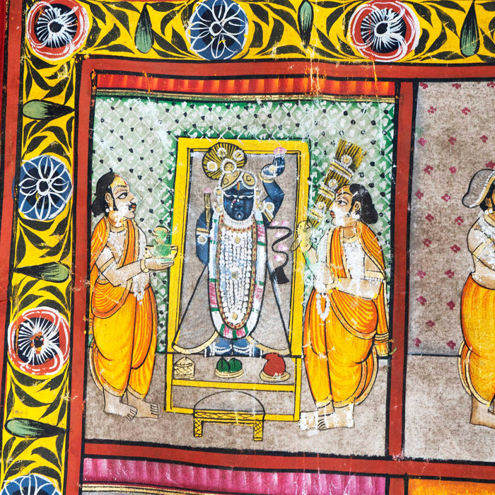 Shri Nath Ji Temple Map Pichwai Painting with Frame