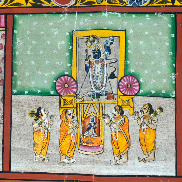 Shri Nath Ji Temple Map Pichwai Painting with Frame