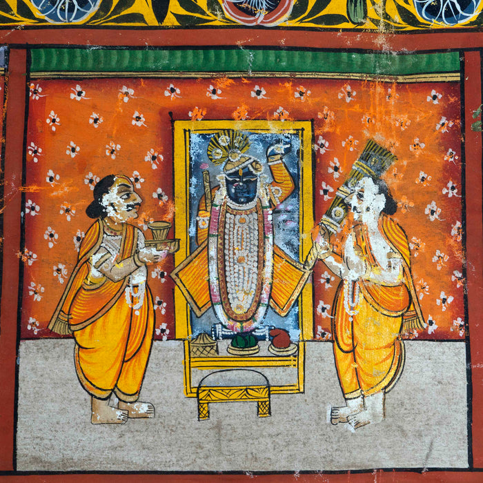 Shri Nath Ji Temple Map Pichwai Painting with Frame