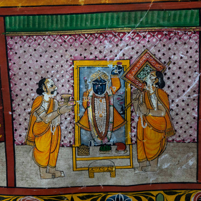 Shri Nath Ji Temple Map Pichwai Painting with Frame