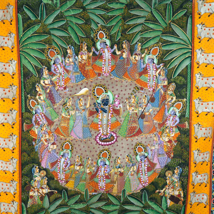 Shri Maha Raas leela Pichwai Painting with Frame