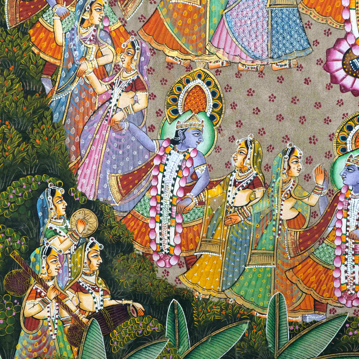 Shri Maha Raas leela Pichwai Painting with Frame