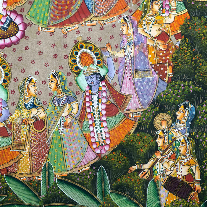 Shri Maha Raas leela Pichwai Painting with Frame