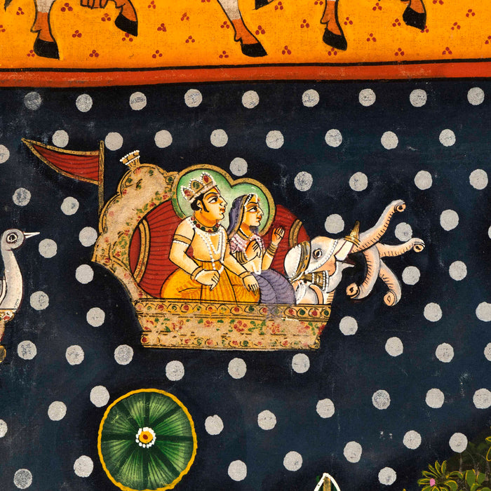 Shri Maha Raas leela Pichwai Painting with Frame