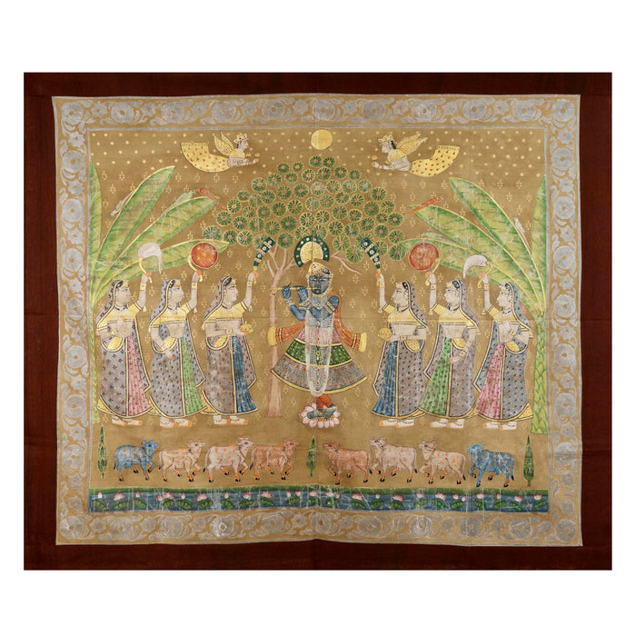 Sarad Purnima Swaroop Pichwai Painting with Frame