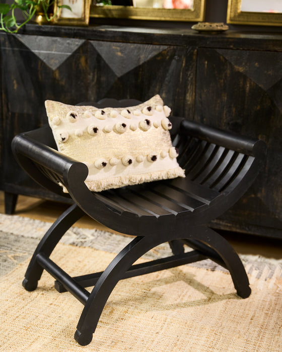 D'Arsy Mango Wood Black Matt Bench