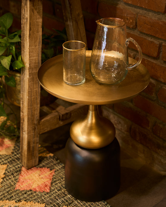 Torin Brass Antique With Blackish Bronze Side Table - Large