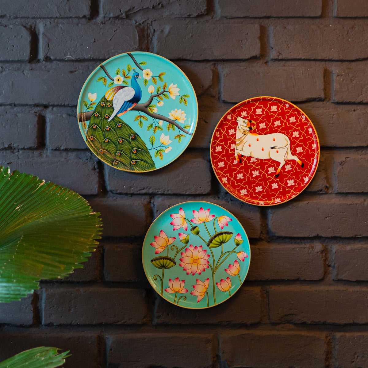 Buy Wall Decor Teal Peacock Pichwai Wall Décor Plate Shop at The