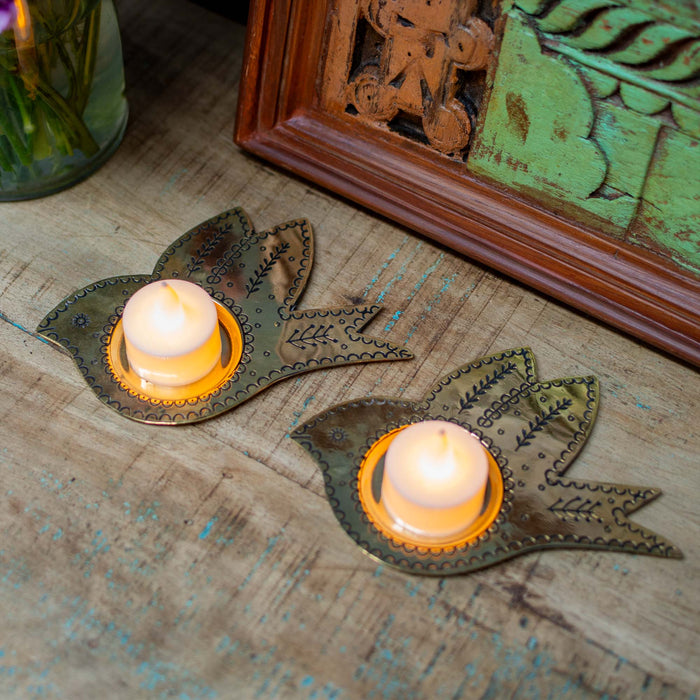 Brass Bird Tea Light Holder