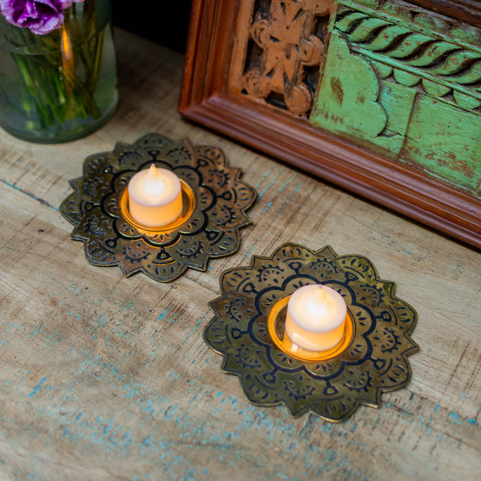 Brass Lotus Tea Light Holder