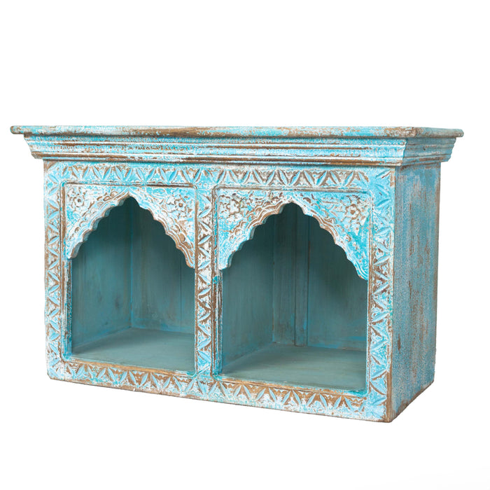 Arsh Mango Wood Blue Book Shelve