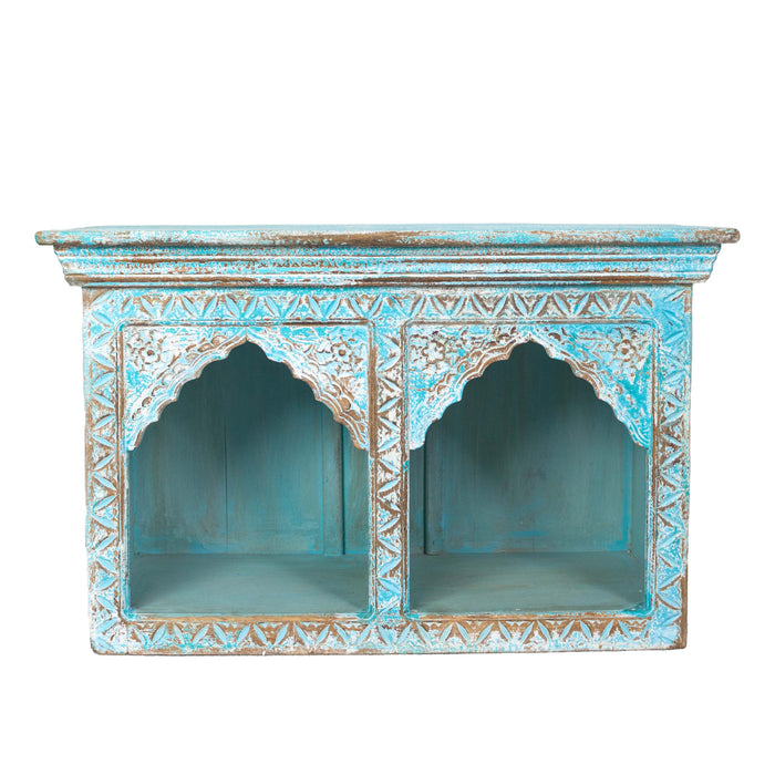 Arsh Mango Wood Blue Book Shelve