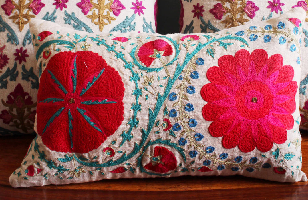 Fergana Suzani Linen Cushion Cover