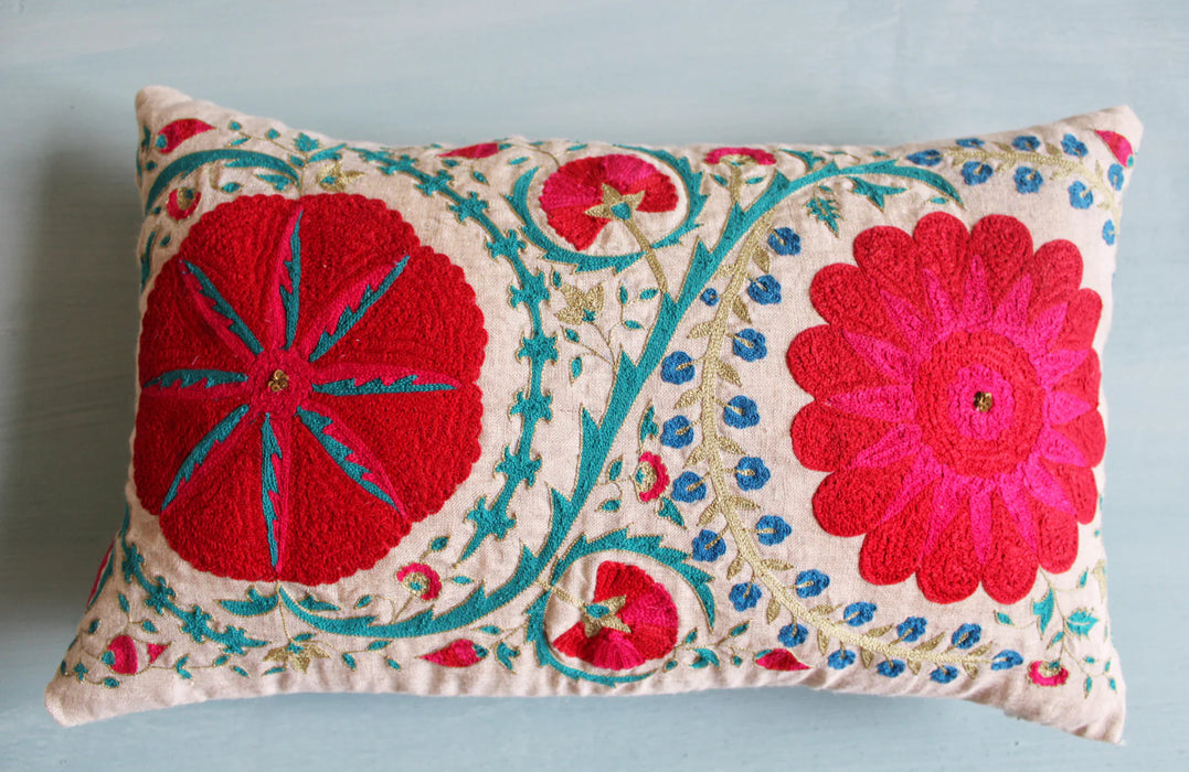 Fergana Suzani Linen Cushion Cover