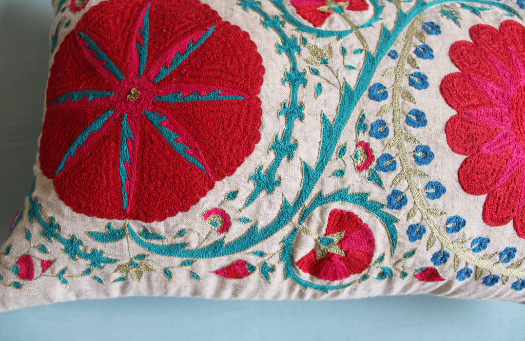 Fergana Suzani Linen Cushion Cover