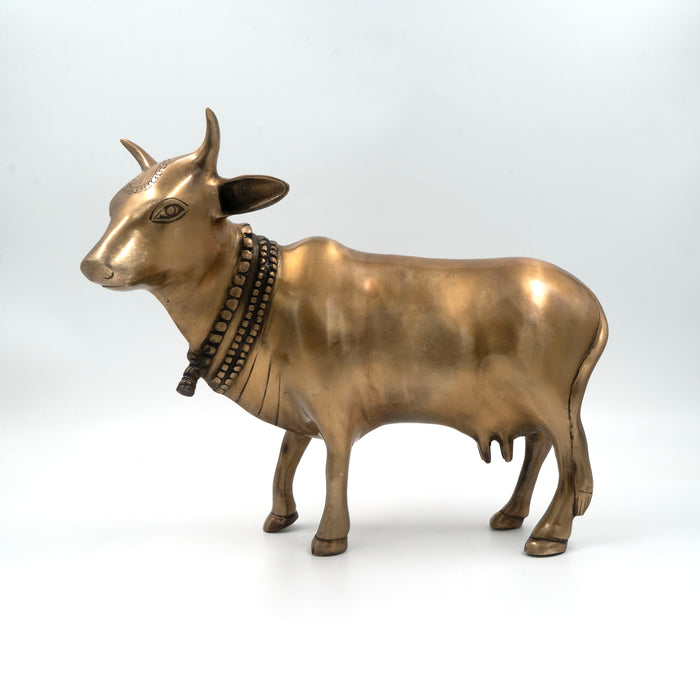 Pichwai Gopashtami Stand Cow Brass Antique