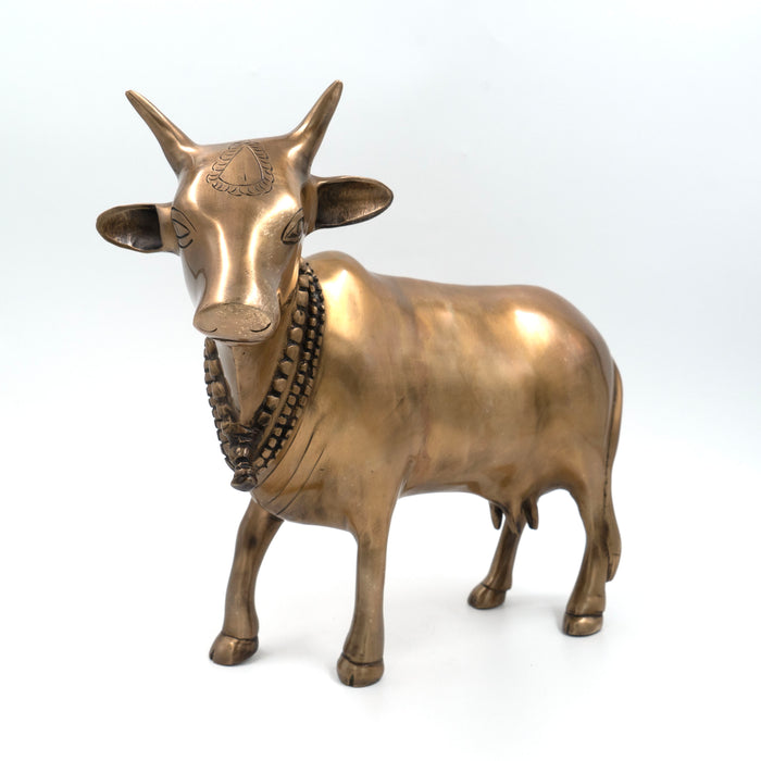 Pichwai Gopashtami Stand Cow Brass Antique