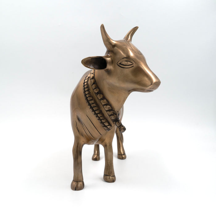 Pichwai Gopashtami Stand Cow Brass Antique