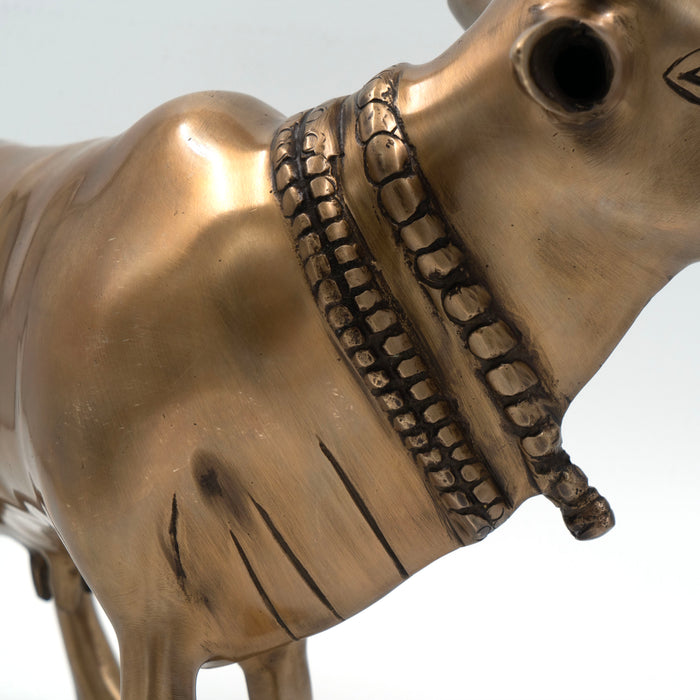 Pichwai Gopashtami Stand Cow Brass Antique