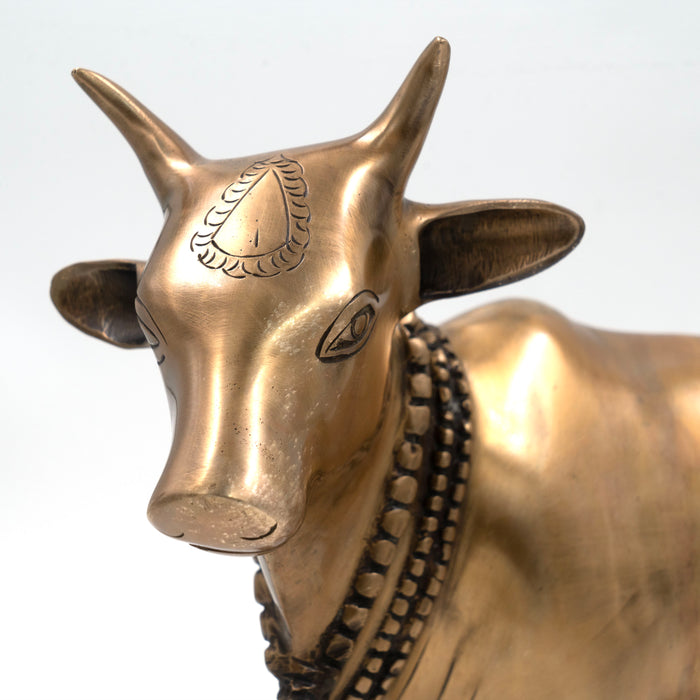 Pichwai Gopashtami Stand Cow Brass Antique