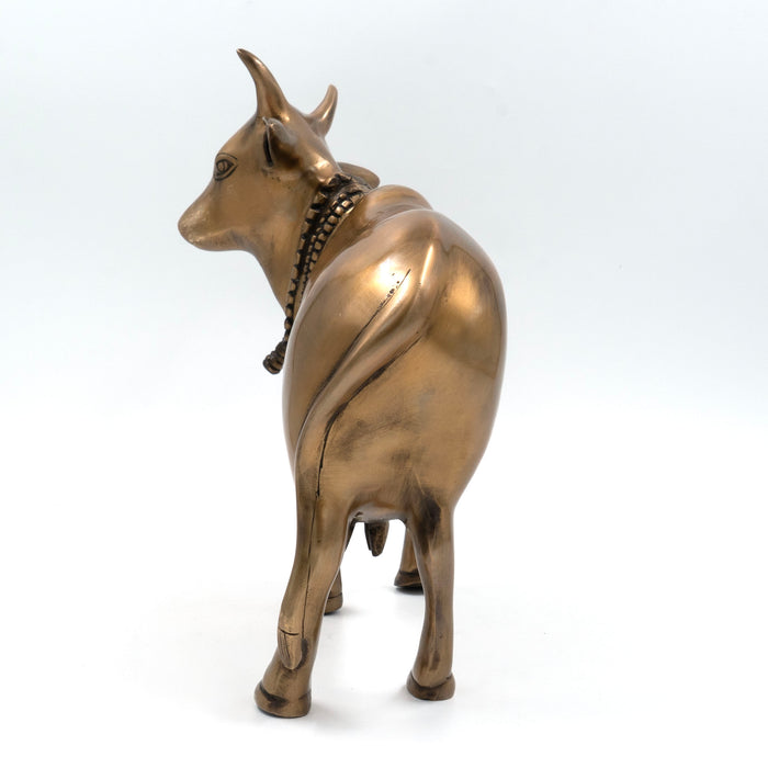 Pichwai Gopashtami Stand Cow Brass Antique