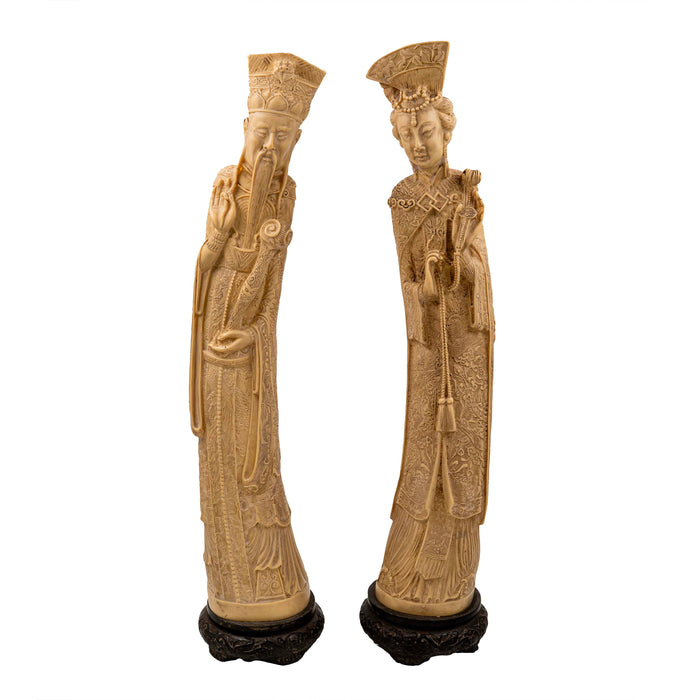 Hiro Immortal Figures on Plinths (Set of 2)