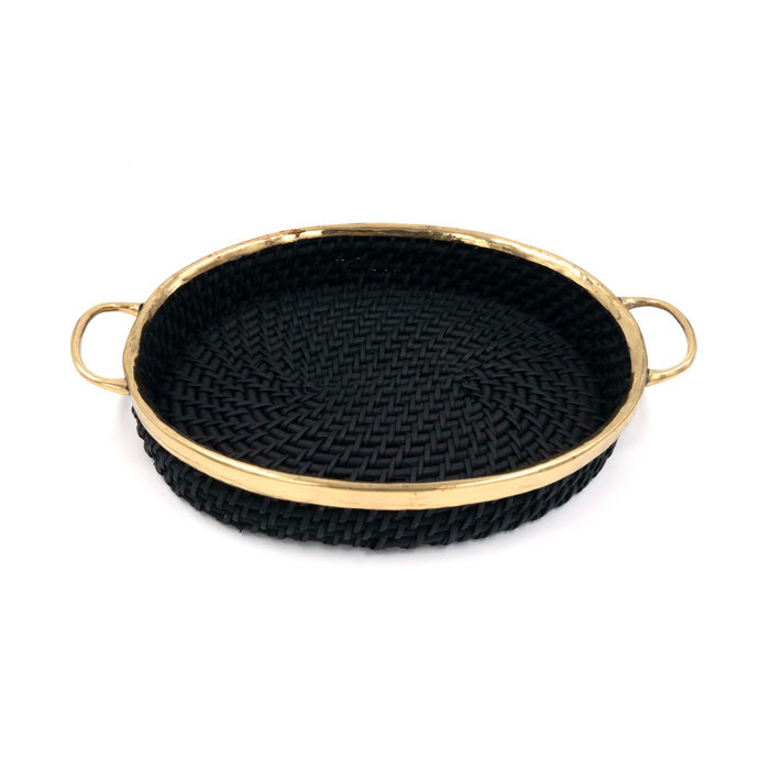 Taysa Rattan Tray Black