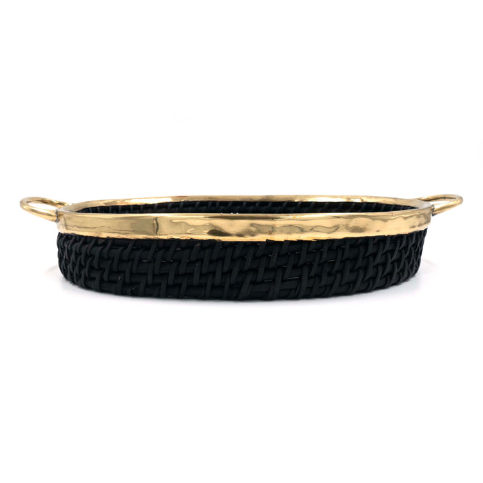 Taysa Rattan Tray Black