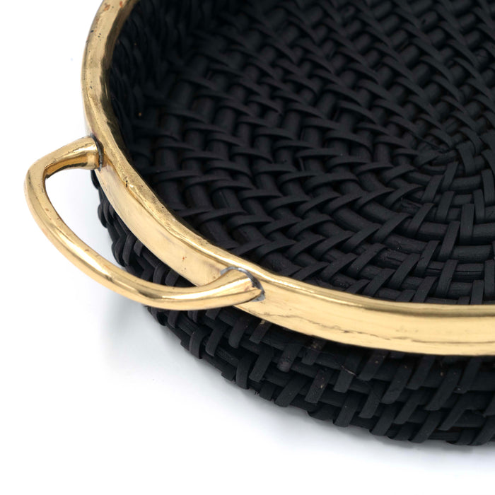 Taysa Rattan Tray Black