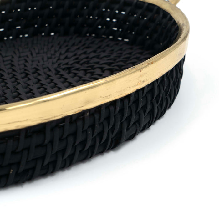 Taysa Rattan Tray Black