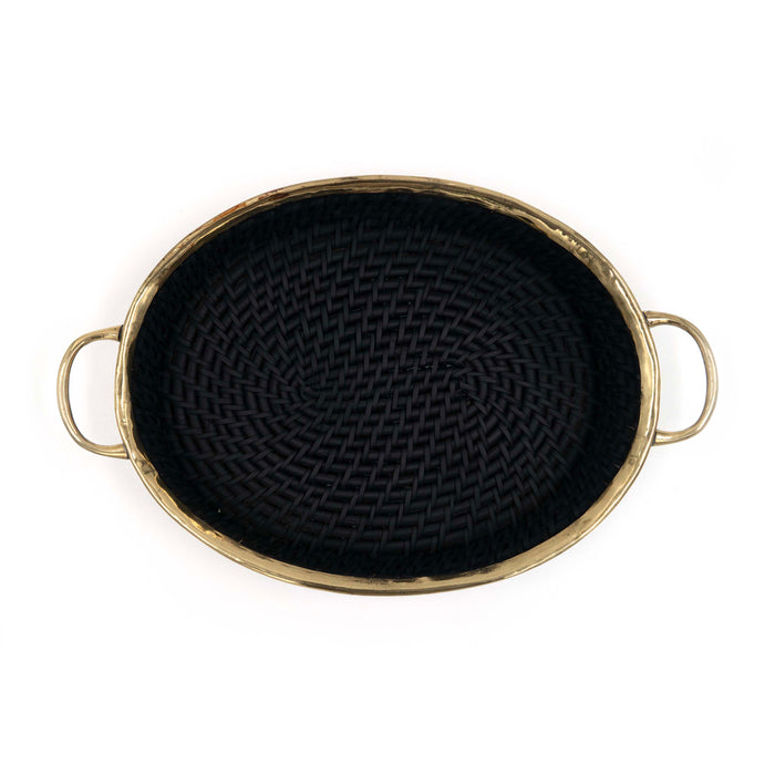 Taysa Rattan Tray Black