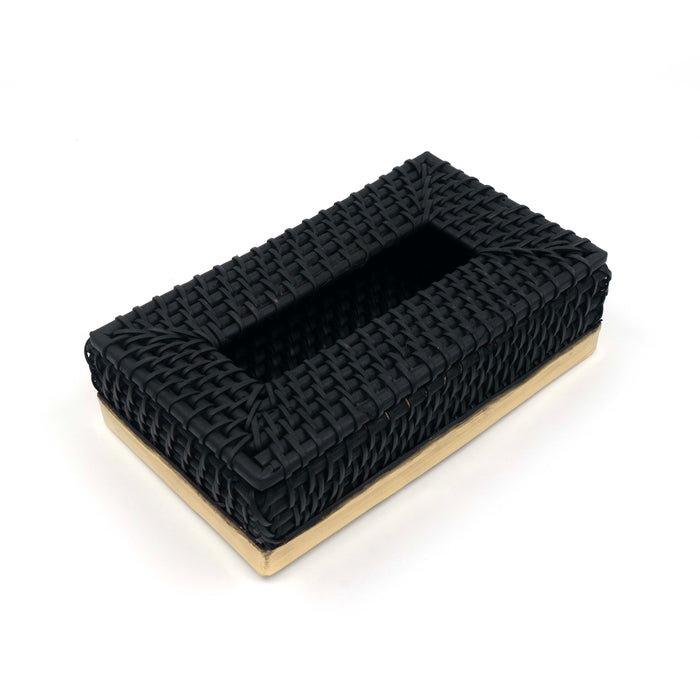 Taysa Rattan Tissue Box Black