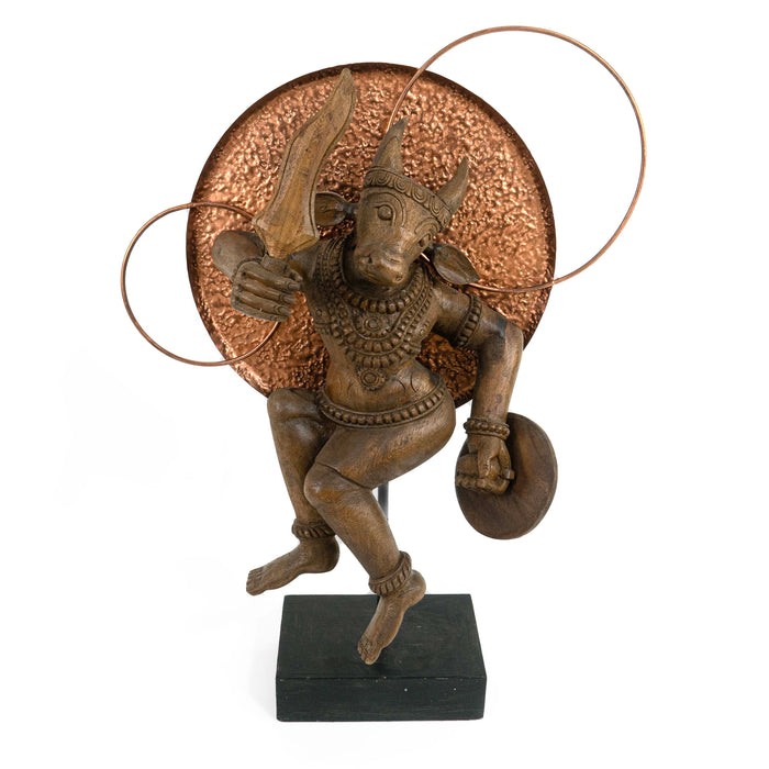 Adhikara Nandi with Metal Frames Copper