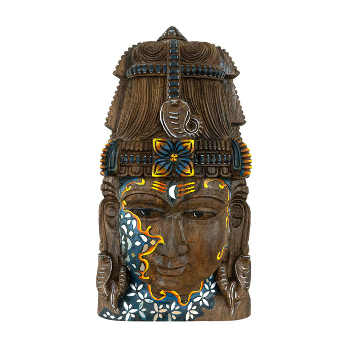 Shiva Mask Mirror work Wall Mounted