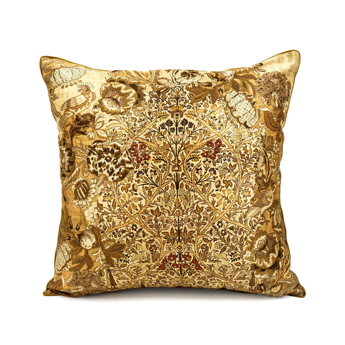 Jamavar  Cushion Cover - Mustard