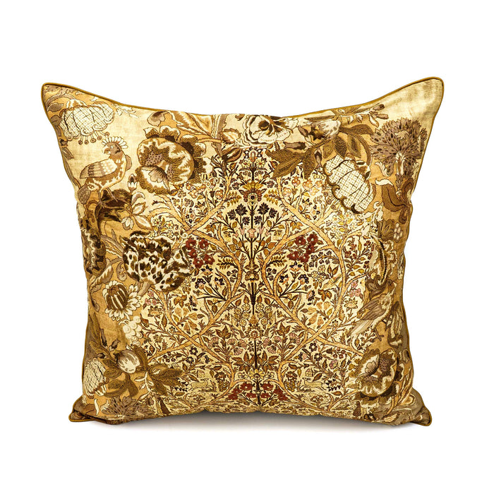 Jamavar  Cushion Cover - Mustard