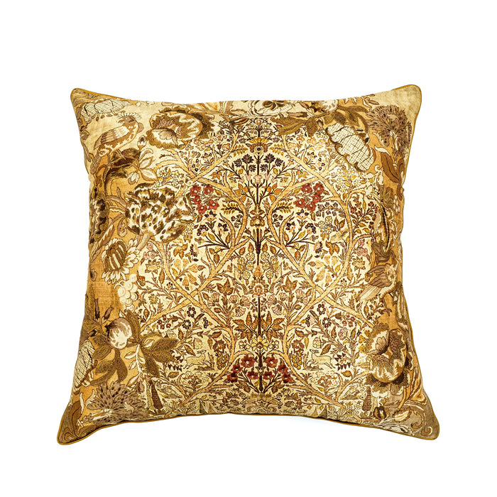 Jamavar  Cushion Cover - Mustard