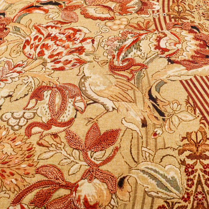 Jamavar  Cushion Cover - Rust