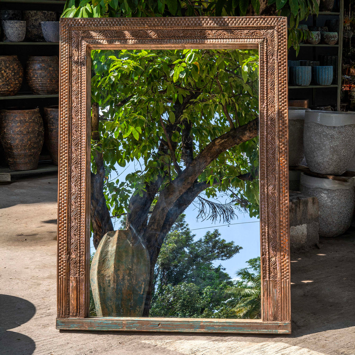 Buy Mirrors | Froja Recycle Teak Mirror | Shop At The Purple Turtles ...