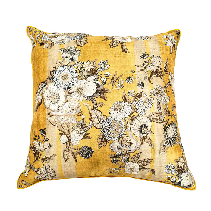 Gul Bagh Cushion Cover - Yellow